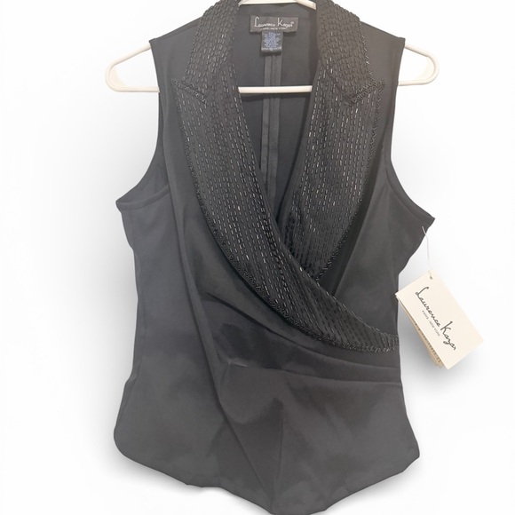 Laurence Kazar Jackets & Blazers - Laurence Kazar Black Draped Vest